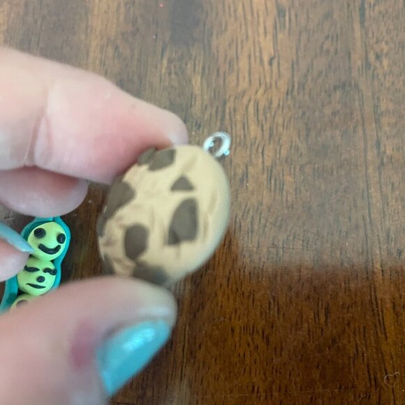 Handmade Set of 4 Polymer Clay Necklace Food Characters Cookies, Pea Pod, Donut - Picture 4 of 5
